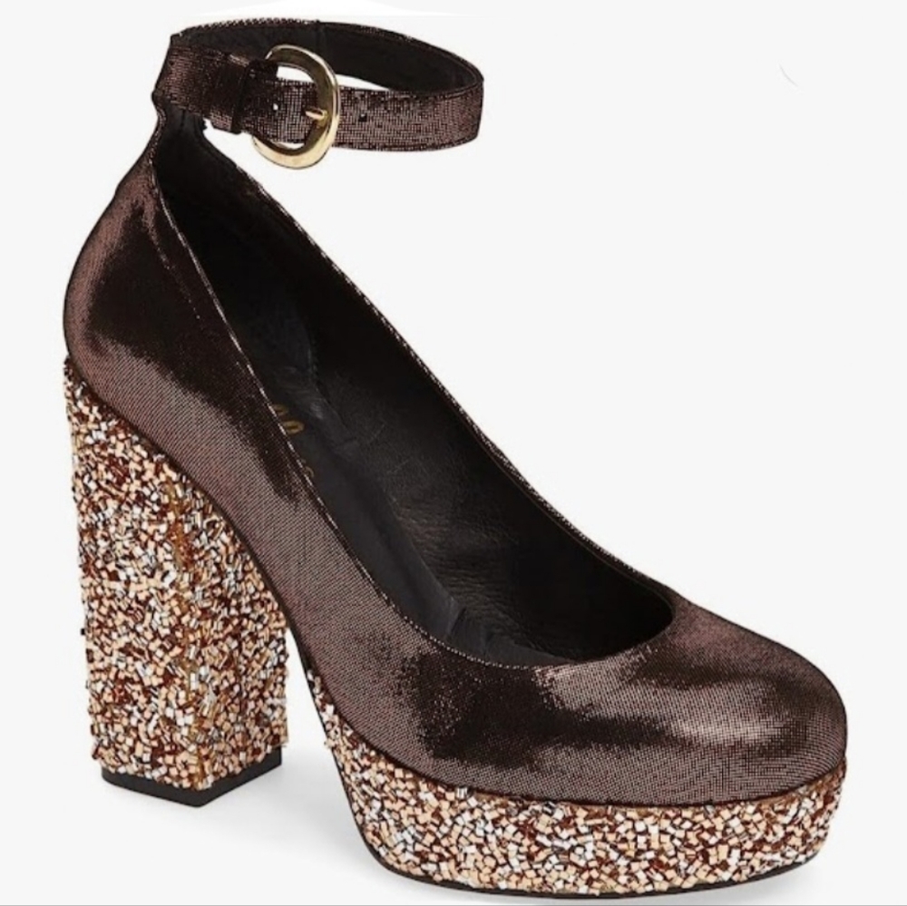 Shelleys London Thrift Platform Pump in Bronze US 7.5 EUR 38 UK 5,5 3079